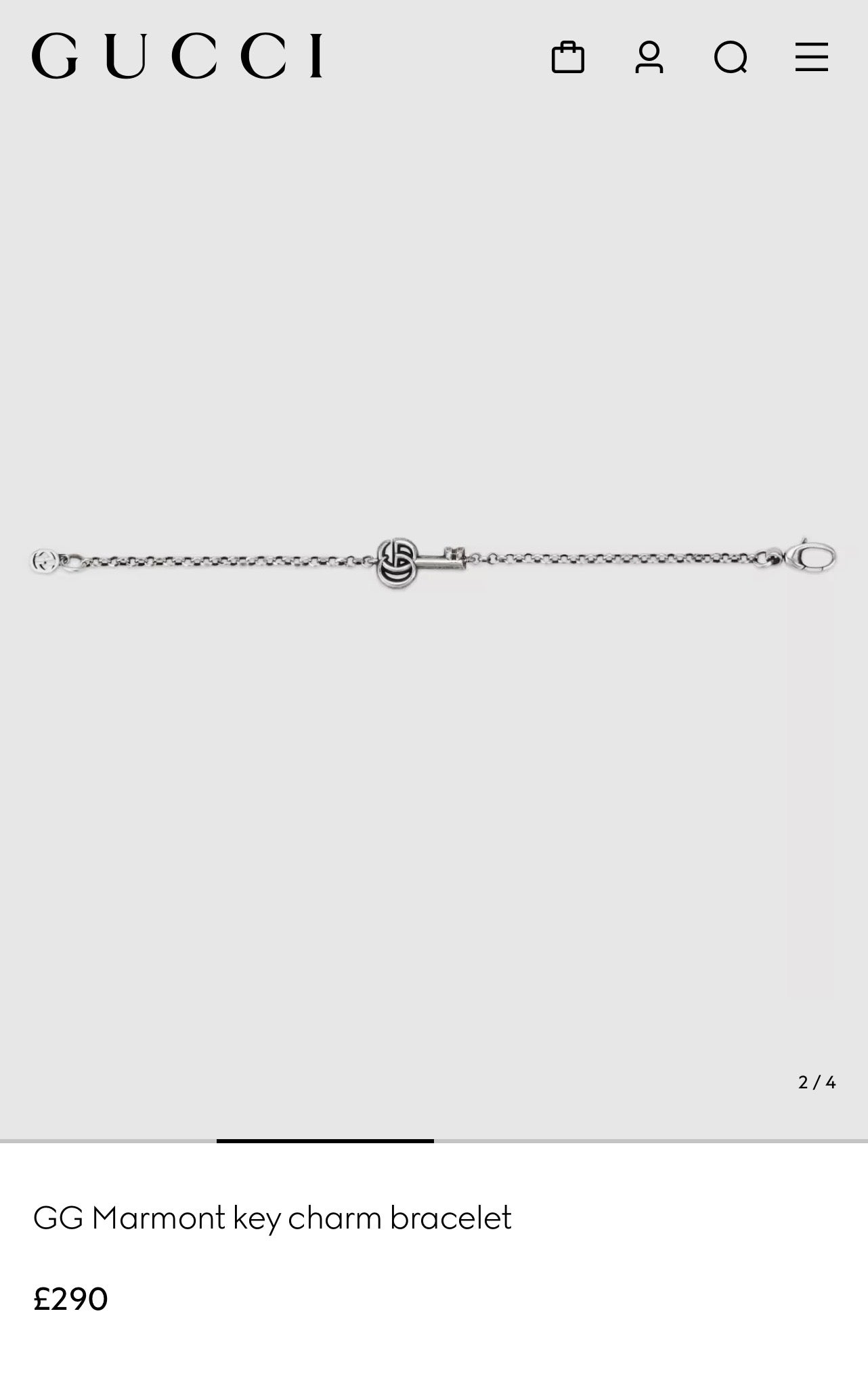 GG Marmont key charm bracelet