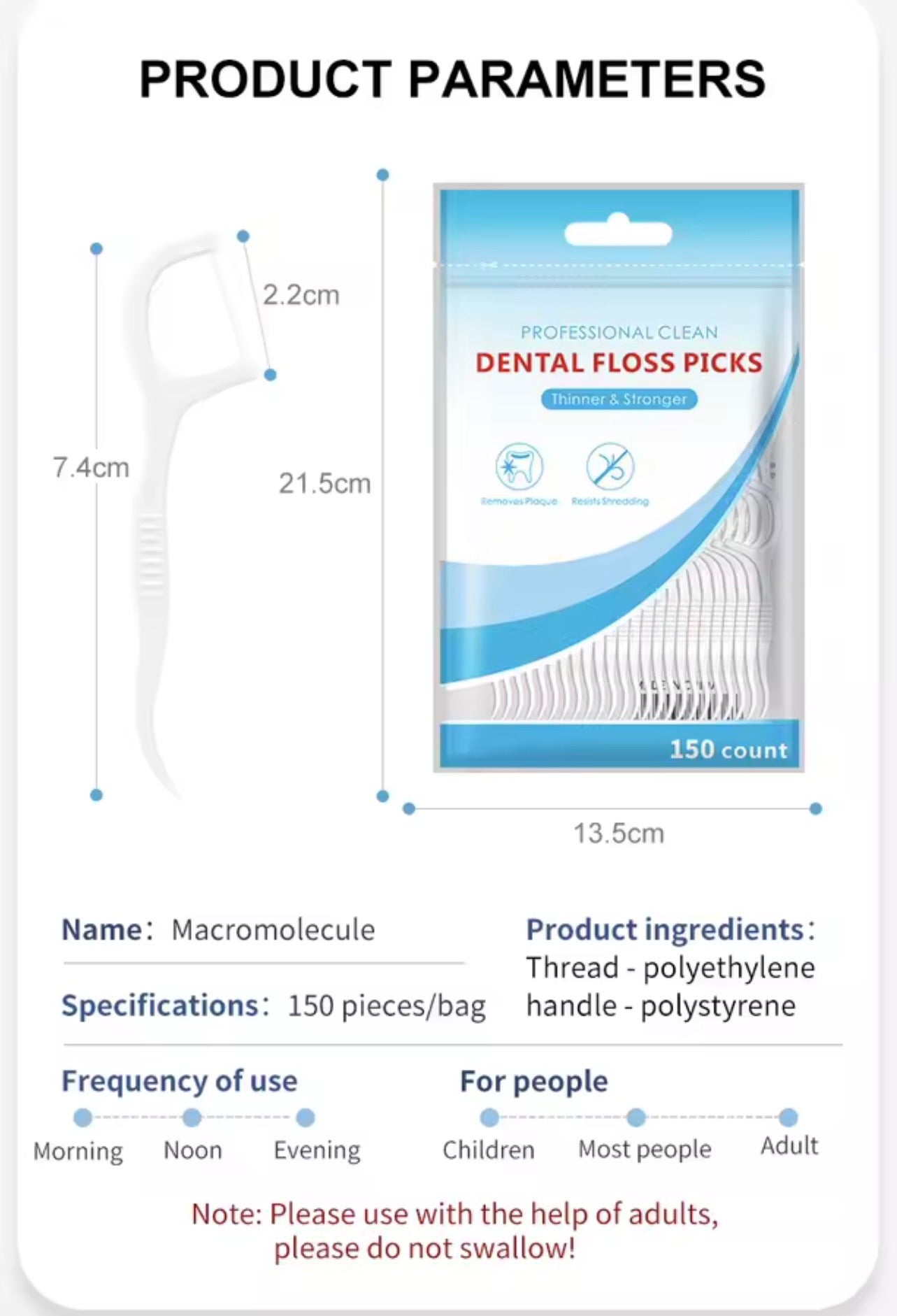 150pk Dental Floss Sticks Interdental Tooth Harps Teeth Picks Oral Plaque
Care