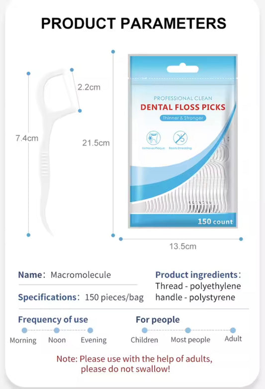 150pk Dental Floss Sticks Interdental Tooth Harps Teeth Picks Oral Plaque
Care