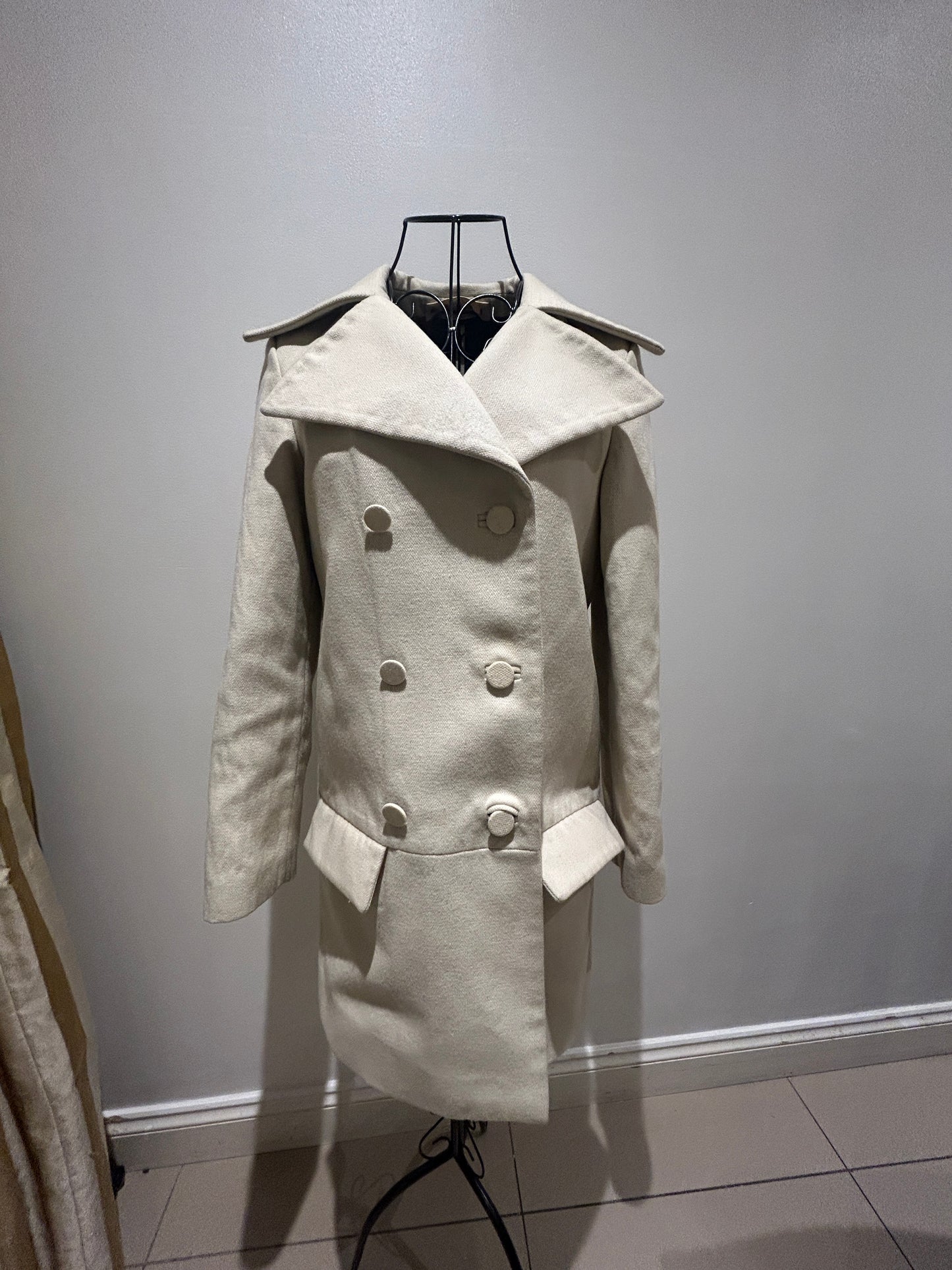 Marni double breasted beige pea coat