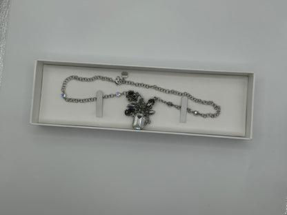 CHRISTIAN DIOR vintage silver tone chain necklace
