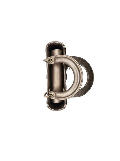 Christian Dior small Lady Dior quilted metallic calfskin leather tote bag