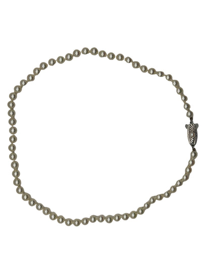 Vintage Mikimoto cultured Akoya pearl necklace with a silver clasp
