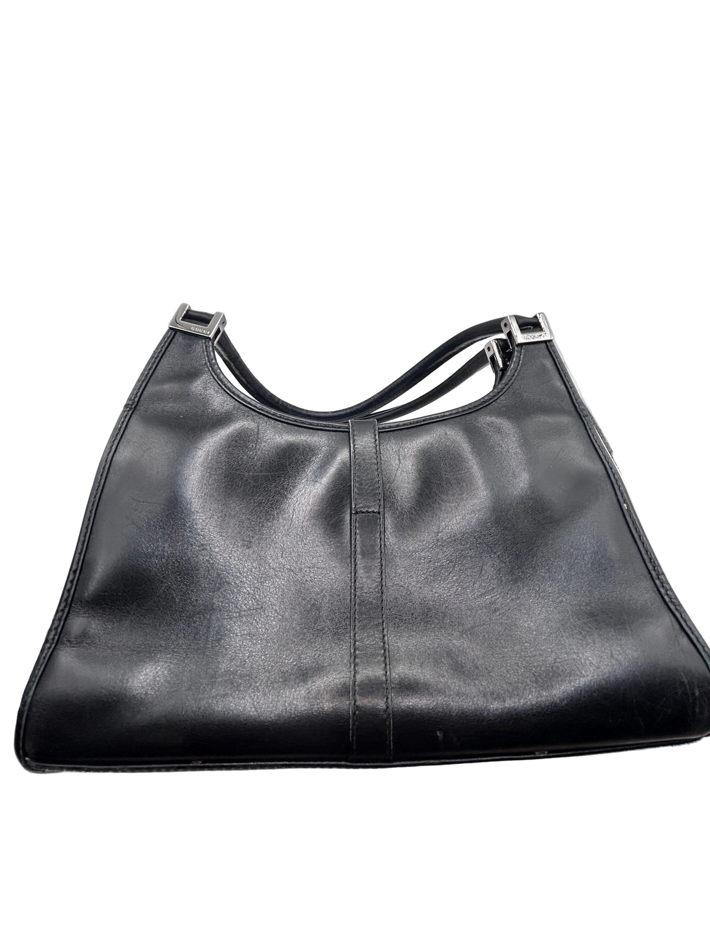 Gucci Jackie Bardot black leather shoulder bag