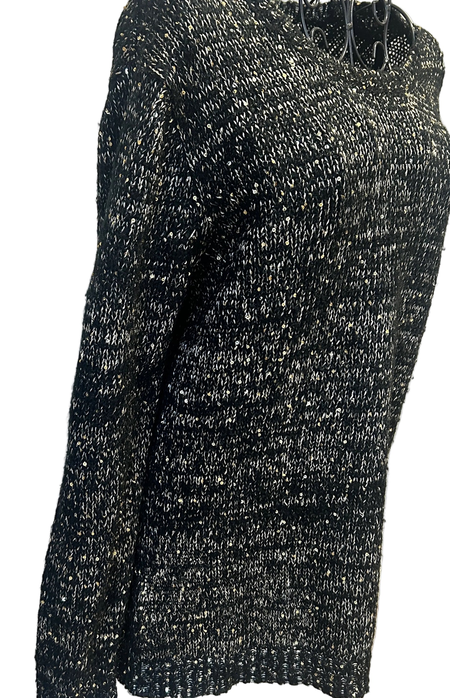 Versace Jeans sweater,  made of a black knit material with sequin embellishments