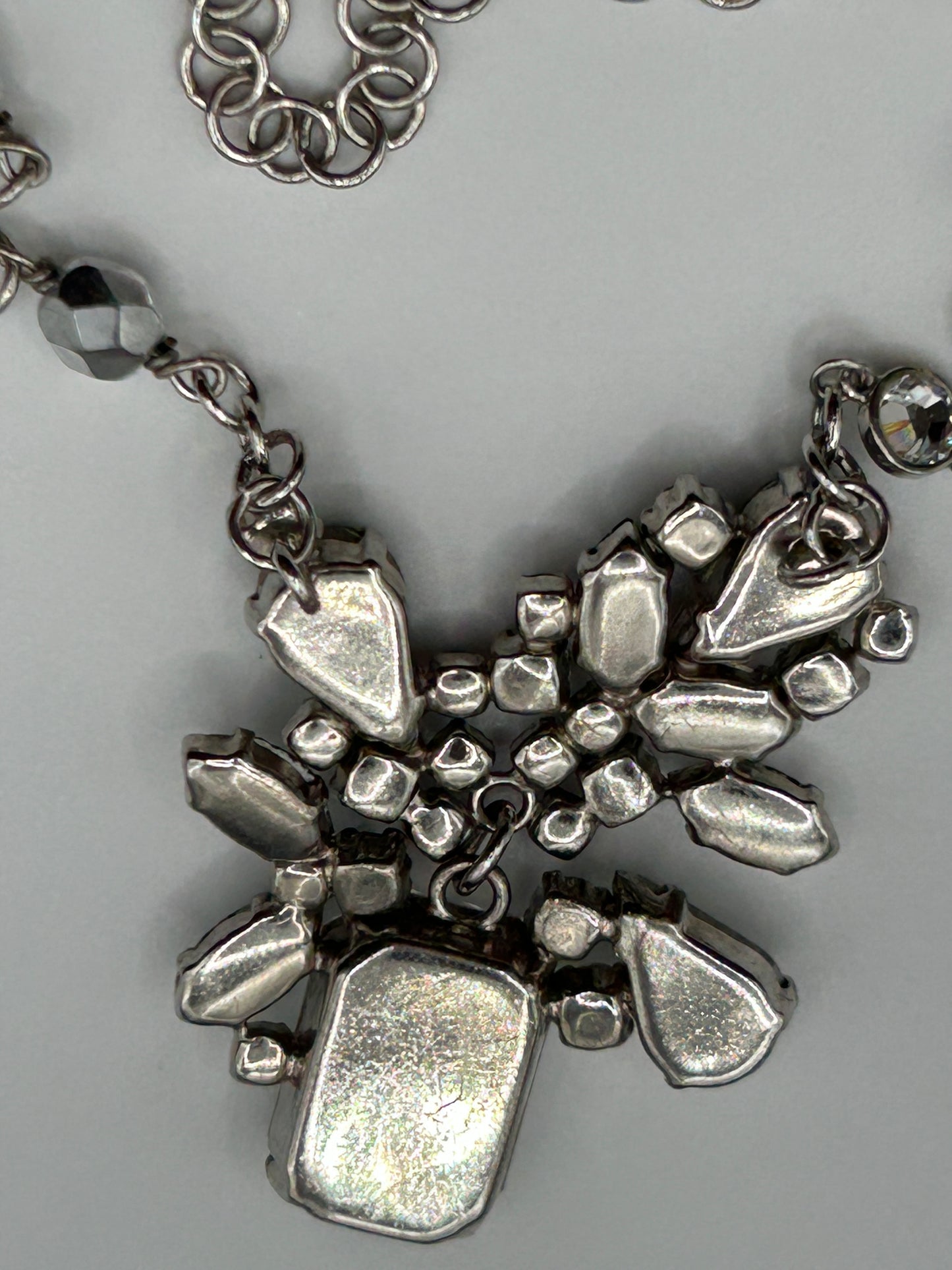 CHRISTIAN DIOR vintage silver tone chain necklace
