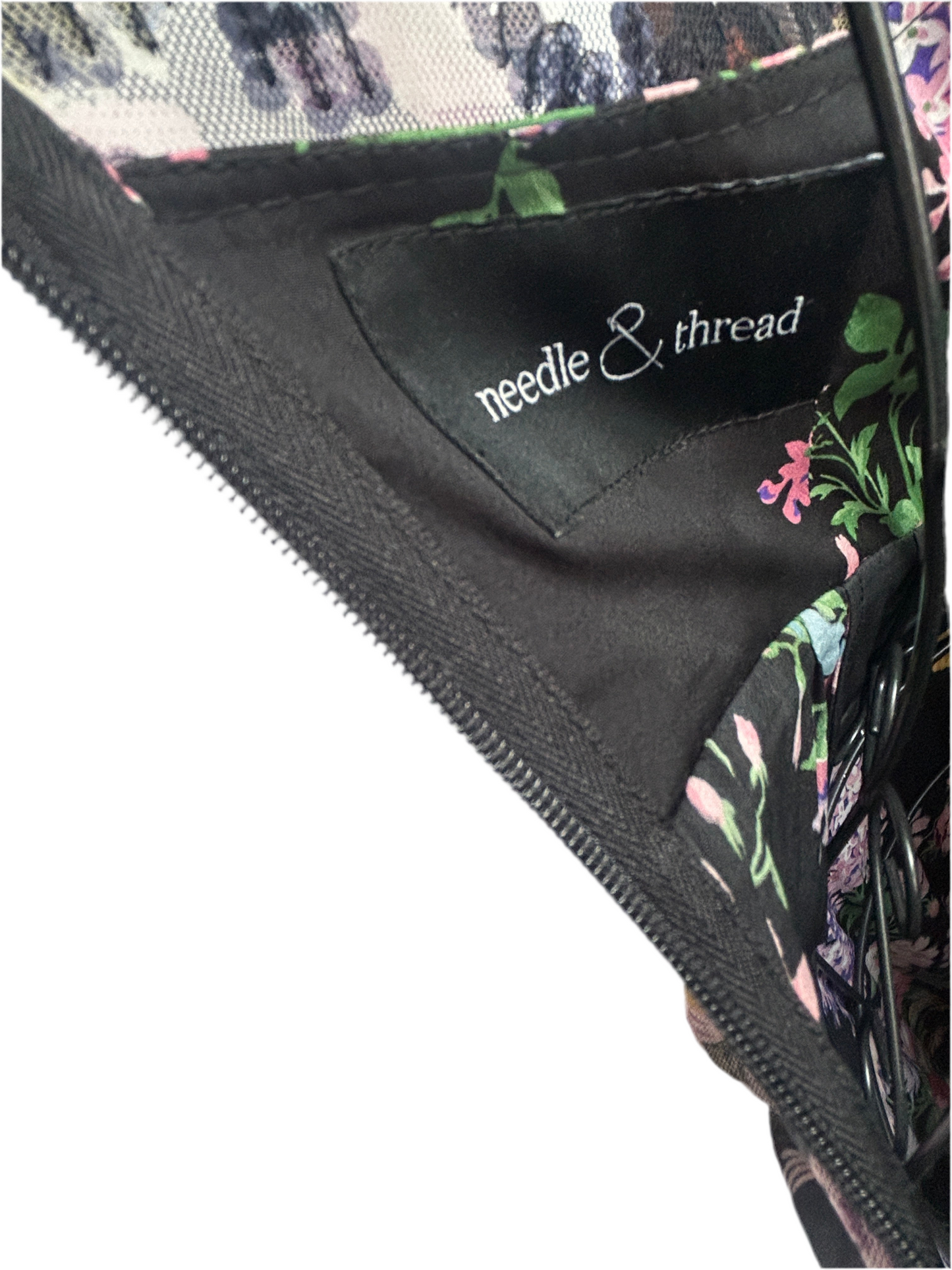 Needle & Thread black sequined and floral gown