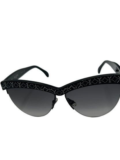 Alaïa Cat Eye-Frame Acetate Sunglasses Black, stud embellished