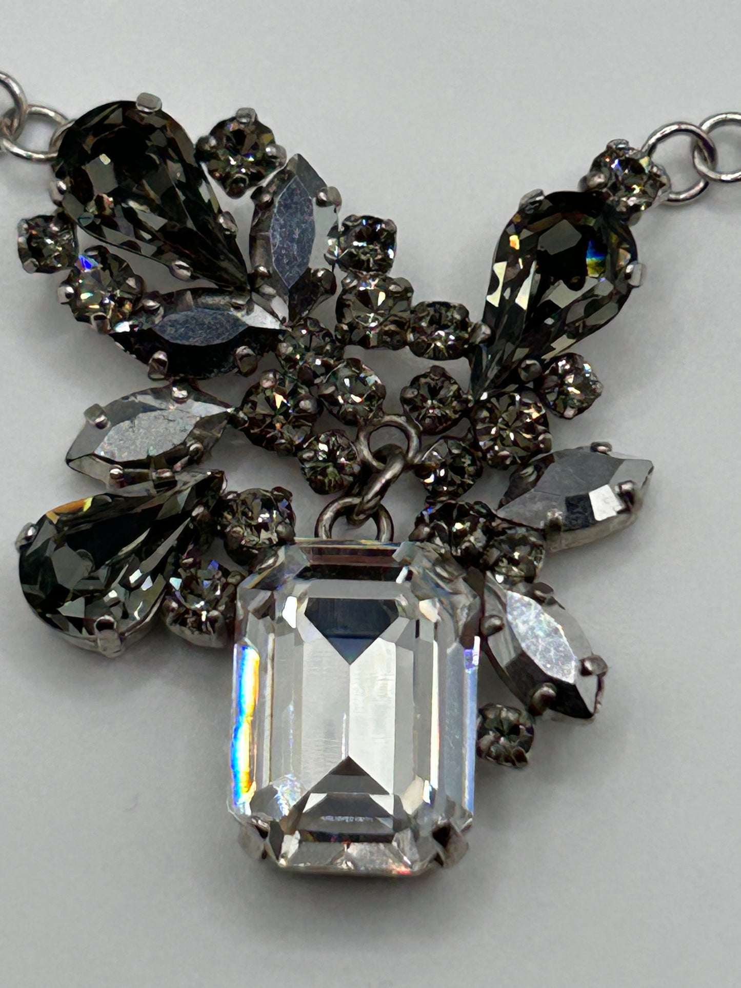 CHRISTIAN DIOR vintage silver tone chain necklace
