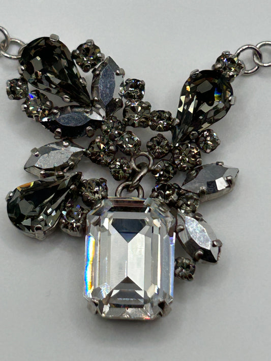 CHRISTIAN DIOR vintage silver tone chain necklace