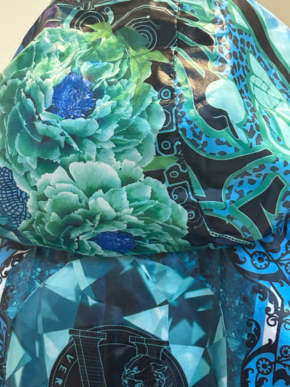 Versace Jeans Couture reversible windbreaker jacket featuring a multi-colored baroque print