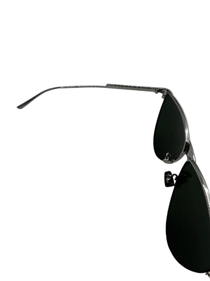 Bottega Veneta Bv1070s Metal Aviator Sunglasses - Silver,Green- unisex