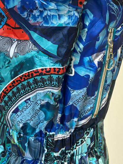 Versace Jeans Couture reversible windbreaker jacket featuring a multi-colored baroque print