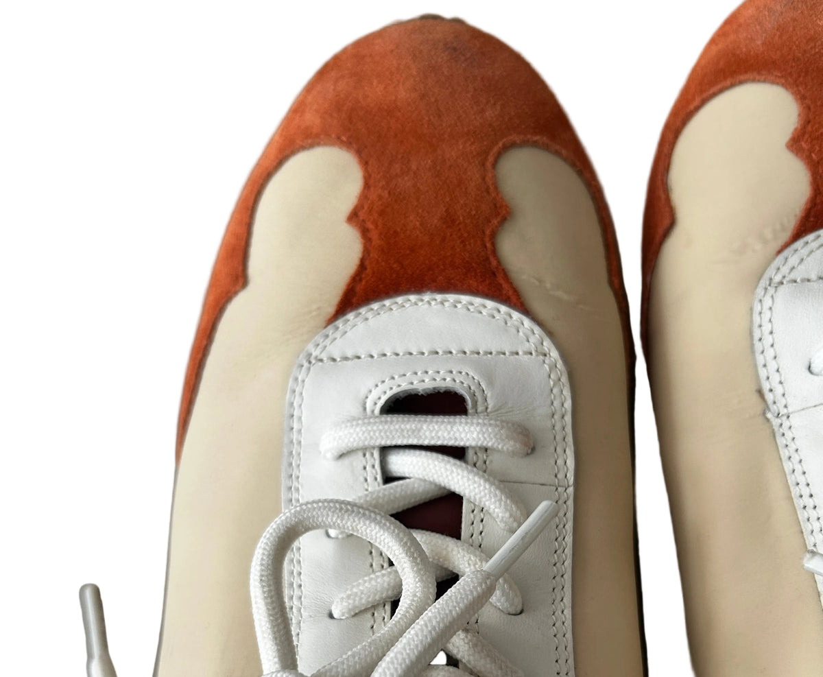 Tory Burch Suede
Colorblock Pattern, ivory and rust