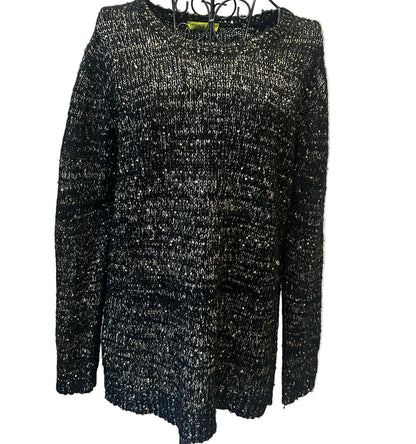Versace Jeans sweater,  made of a black knit material with sequin embellishments