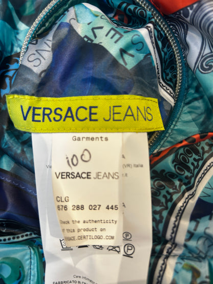 Versace Jeans Couture reversible windbreaker jacket featuring a multi-colored baroque print