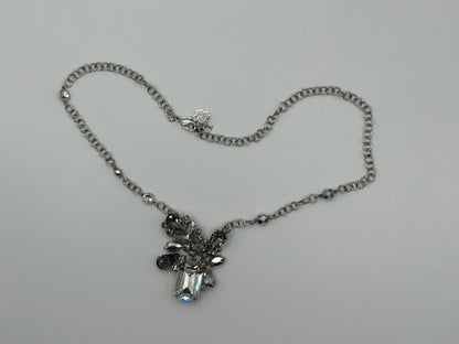 CHRISTIAN DIOR vintage silver tone chain necklace