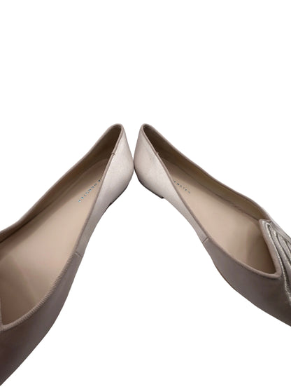 Sophia Webster Bibi butterfly ballet flats in an off-white or light pink satin
