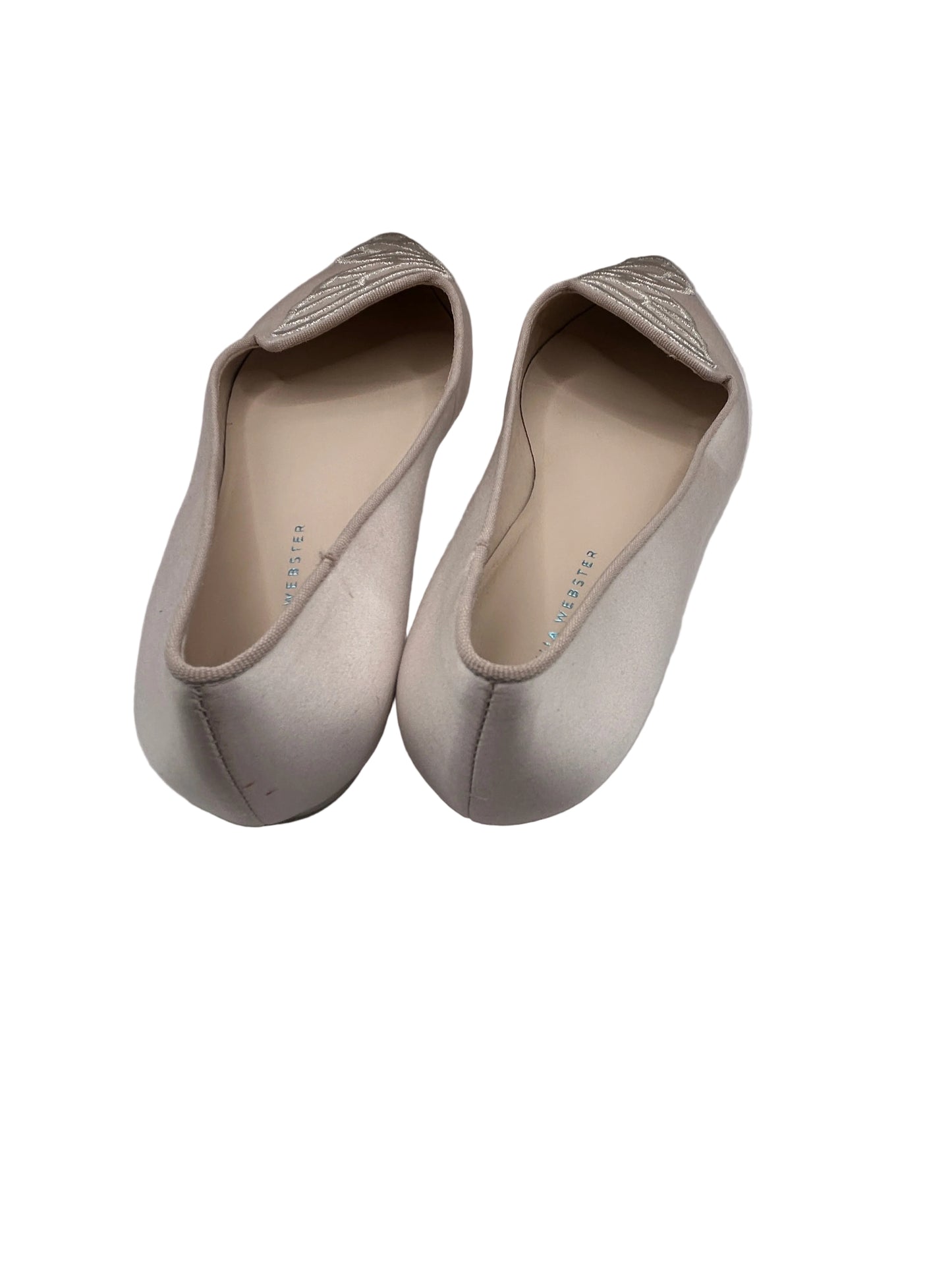 Sophia Webster Bibi butterfly ballet flats in an off-white or light pink satin