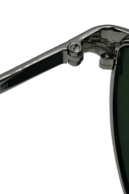 Bottega Veneta Bv1070s Metal Aviator Sunglasses - Silver,Green- unisex