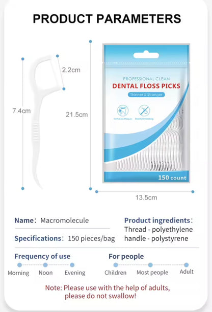 150pk Dental Floss Sticks Interdental Tooth Harps Teeth Picks Oral Plaque
Care