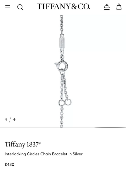 Tiffany 1837
Interlocking Circles Chain Bracelet in Silver