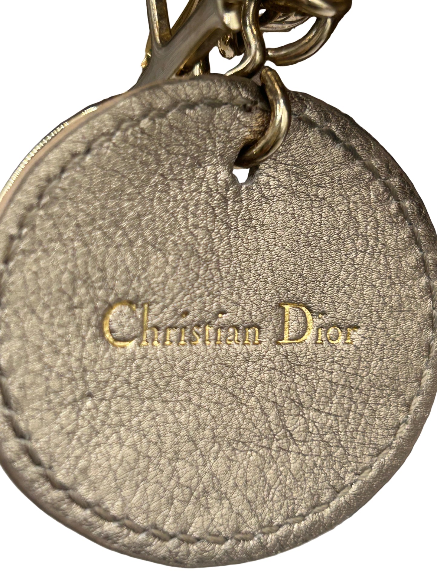 Christian Dior small Lady Dior quilted metallic calfskin leather tote bag