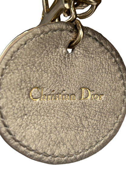 Christian Dior small Lady Dior quilted metallic calfskin leather tote bag