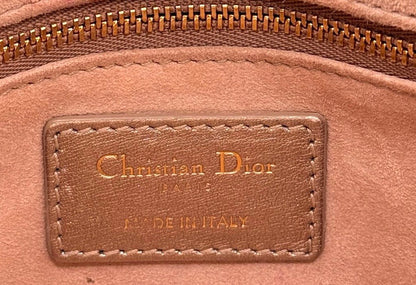 Christian Dior small Lady Dior quilted metallic calfskin leather tote bag