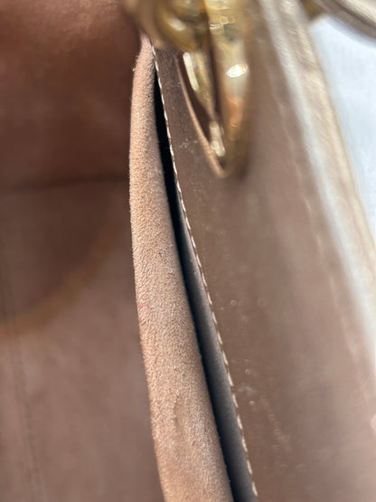 Christian Dior small Lady Dior quilted metallic calfskin leather tote bag