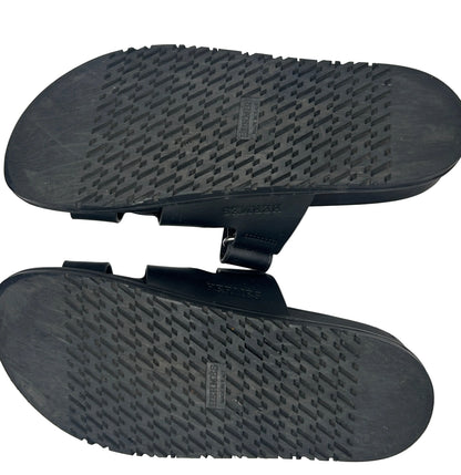 Hermès Chypre sandals in black calfskin leather