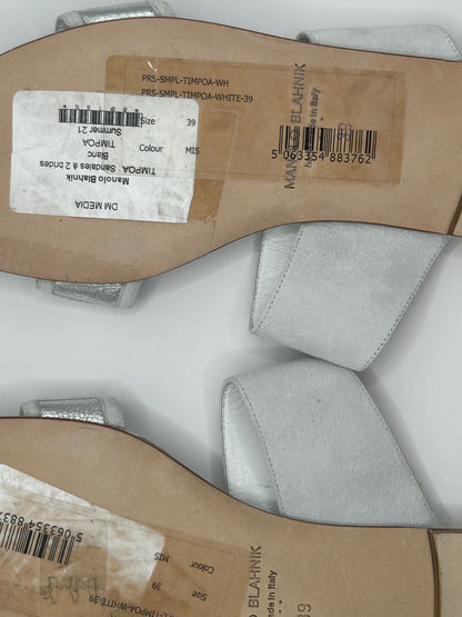 Manolo Blahnik white and silver sandals