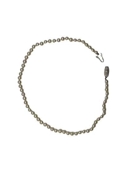 Vintage Mikimoto cultured Akoya pearl necklace with a silver clasp