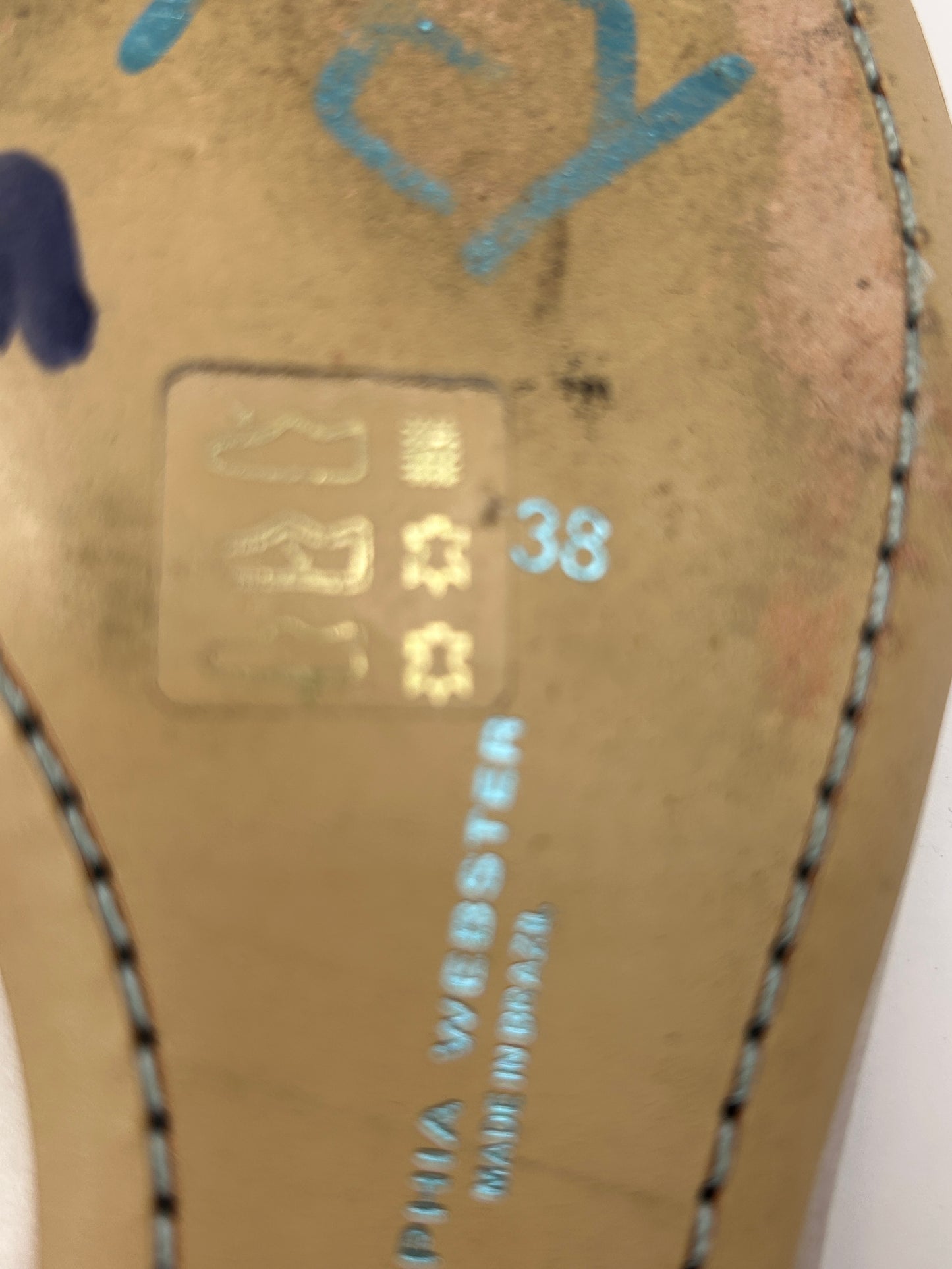 Sophia Webster Bibi butterfly ballet flats in an off-white or light pink satin