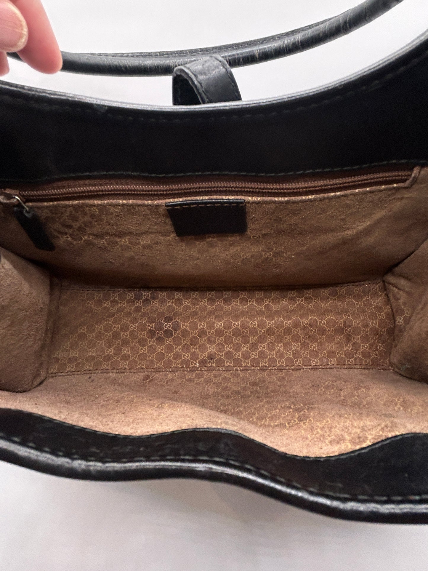 Gucci Jackie Bardot black leather shoulder bag