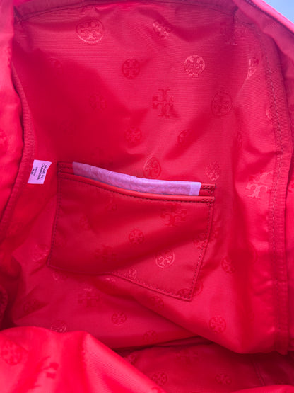 Tory Burch Ella Printed Backpack featuring a crazy logo allover pattern