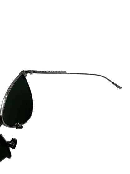 Bottega Veneta Bv1070s Metal Aviator Sunglasses - Silver,Green- unisex