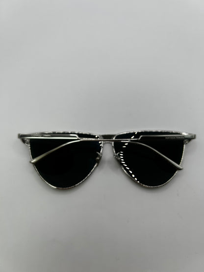 Bottega Veneta Bv1070s Metal Aviator Sunglasses - Silver,Green- unisex