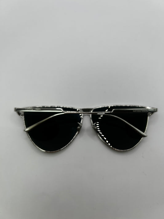 Bottega Veneta Bv1070s Metal Aviator Sunglasses - Silver,Green- unisex