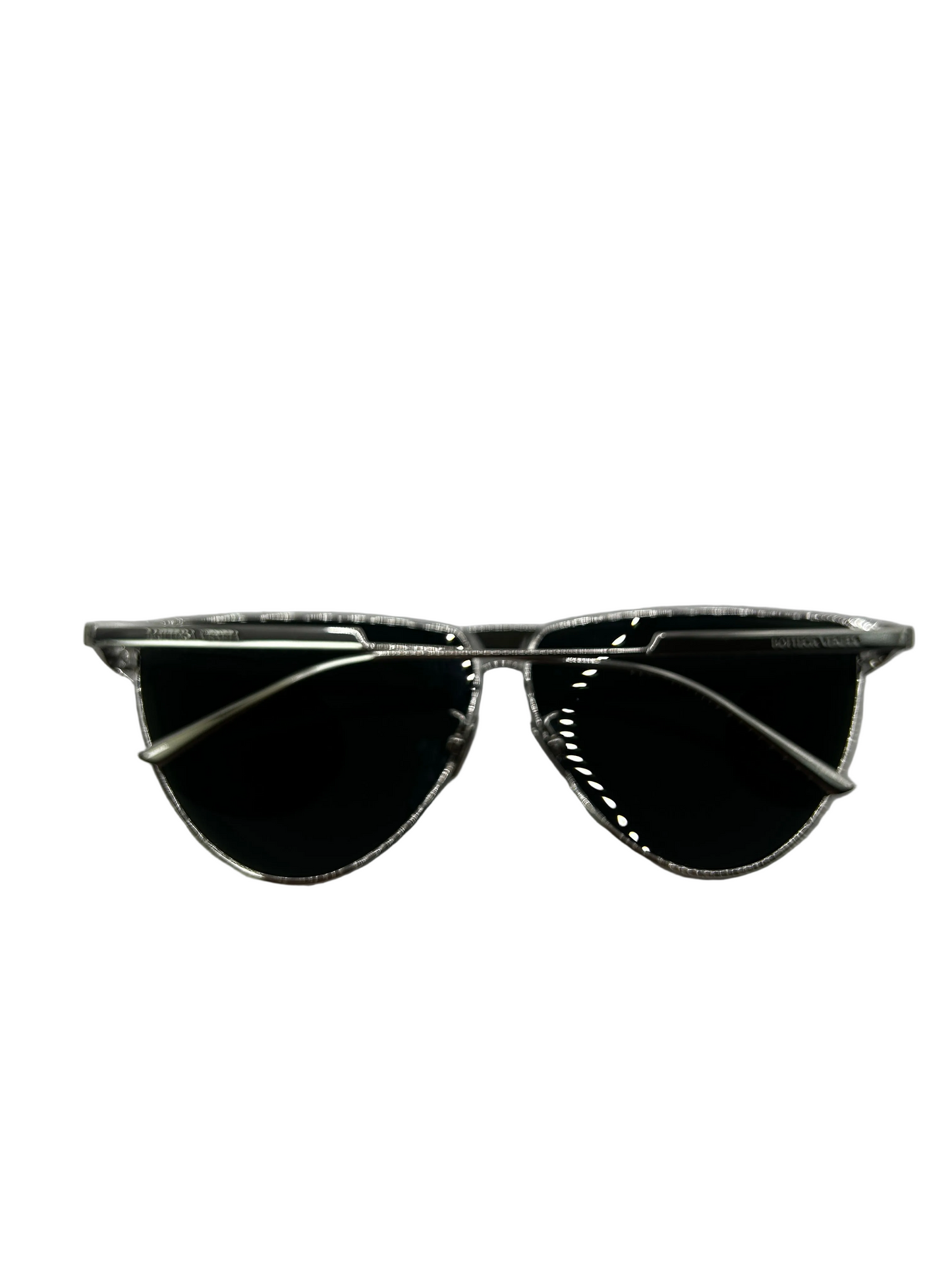 Bottega Veneta Bv1070s Metal Aviator Sunglasses - Silver,Green- unisex