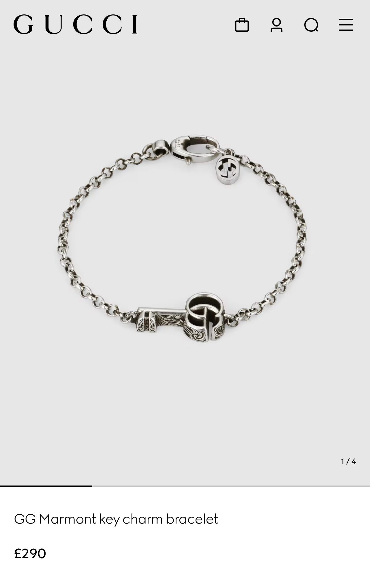 GG Marmont key charm bracelet