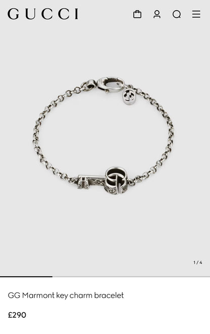 GG Marmont key charm bracelet